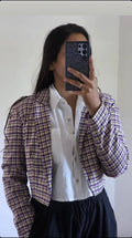 The Daring Plaid Crop Blazer