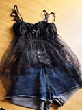 Black Angle Bralette with Hot Short